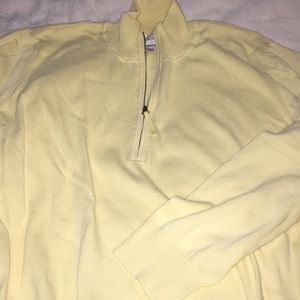 Zip front pullover sweater.